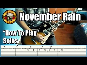 Guns N' Roses November Rain SOLOS LESSON with tabs