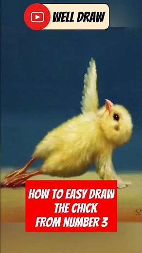How to easy draw the chick from number 3 step by step simple drawing for kids and beginner #draw