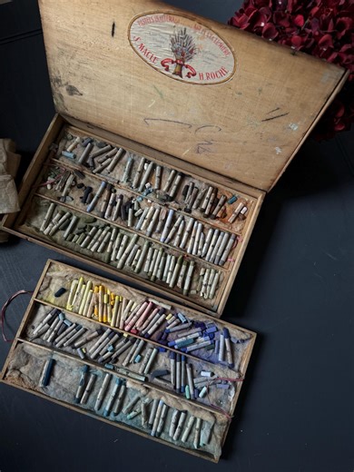Rare Pre-1908 Henri Roché Pastels: Antique Artist Set in Wooden Box | Vintage Art Collectable - Etsy