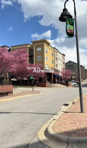 Spring has officially arrived in Asheville 🌸 Cherry blossoms blooming in Reynolds Village! #AshevilleNC #SpringInAsheville #CherryBlossoms #ReynoldsVillage #VisitAsheville