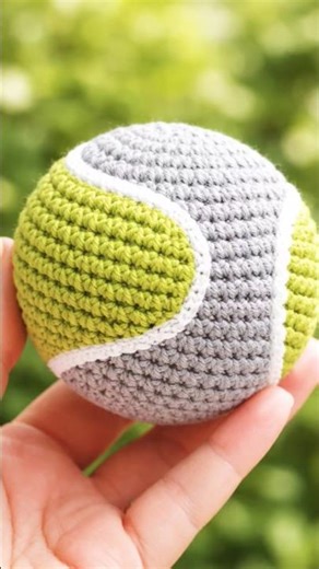 Crochet Tennis Ball 🏐🎾 crochet ball keyring, hanging, #crochetamigurumy #crochetball #crocheting