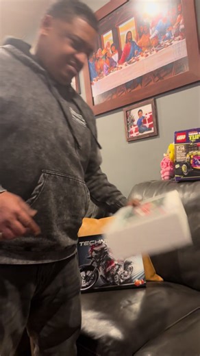 Where is he taking my new Legos 😂😂😂