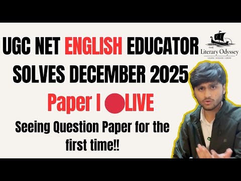 🔴Live!! UGC NET English December 2025 Paper I Solving and Reaction