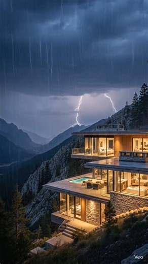 Dream House in Thunderstorm 🌩️🏠 (So Relaxing!) #thunderstorm #rainsounds #raining