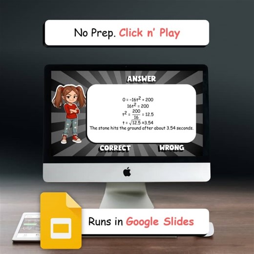 Quadratic Formula Word Problems FRAZZLED Math Game - No Prep Algebra 1 Review