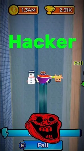 Noob vs YouTuber vs Pro vs Hacker Roblox (Get Tall and Fall Roblox)