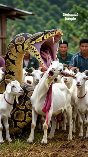 "Python Snake Attacks Goat | Giant Snake Swallowing Goat Alive | Real Wildlife Video 2025" #animals