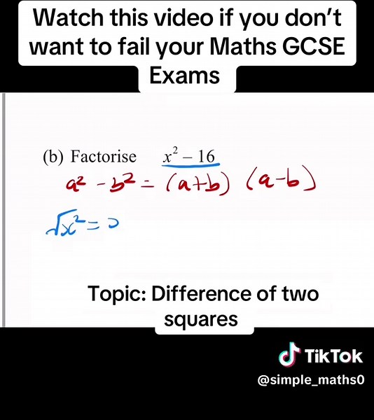 Difference of two squares #gcsemaths #mathstrick #fyp