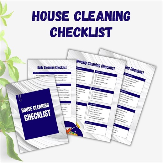 House Cleaning Checklist Printable, Home Cleaning Task List PDF, Editable Daily Weekly Monthly Cleaning Chore List, To Do List Template