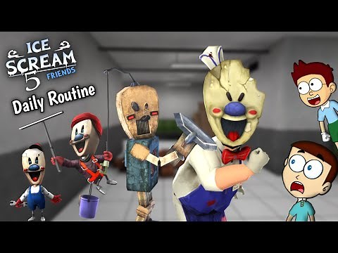 Robot, Mini Rod & Rod's Daily Routine in Ice Scream 5 | Shiva and Kanzo Gameplay