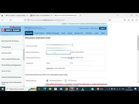 How to request HDFC Demand Draft online| How to Make Demand Draft online ?