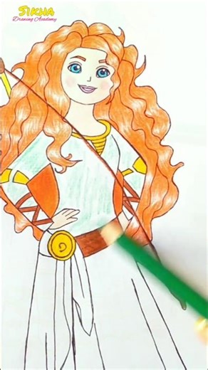 Disney Princess Merida Drawing 💚 #shorts