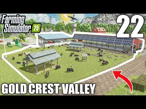 BUILDING NEW 500 BUFFALO FARM | Gold Crest Valley 3.0 | #22 | Farming Simulator 25