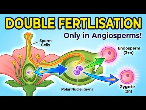 What is Double Fertilisation in Angiosperms? | Definition, Process, Diagram & Importance ( 3 Marks )