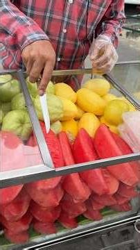 Perfect Fruit Cutting Skills at Bangkok Street Market 🔪🍉