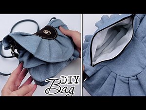 VERY GIRLY DIY PURSE BAG! How To Sew a Bag From Old Jeans Pants?