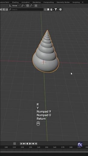 Sea Shell Under a Minute #blender3dmodeling #blender #seashell #3dmodeling