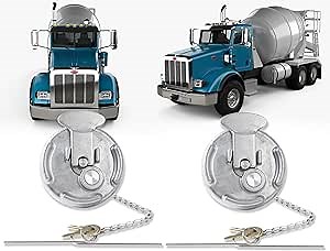 2 Pack Locking Diesel Fuel Cap Lever Style Compatible with Peterbilt 379 389 579 Semi Trucks 1972-2017, Truck Fuel Tank Locking Gas Cap Replace 11-04859-100, 572.1015, 600212