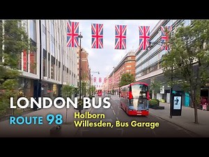 London Bus Ride, Route 98, Double Decker, 4K Virtual Tour