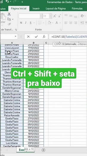 Counting Names in Excel. Count If Formula in Excel