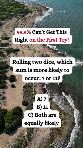 "Dice Probability Riddle: Which Sum Is More Likely? Try It Now!" #canyouanswer #riddlemathworld