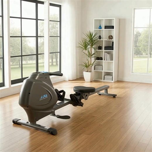 Get a full-body workout at home with the JLL Multi-Function Premium Magnetic Rowing Machine. Switch between traditional rowing on the ergonomic seat and standing rows on the floor plates to target your legs, core, back and arms in one compact machine. With 16 levels of smooth magnetic resistance, a clear LCD monitor tracking time, strokes, total strokes and calories, plus Bluetooth connectivity to the SunnyFit app for guided workouts and scenic rides, it’s built to keep you motivated session aft