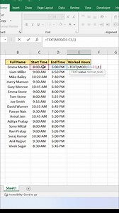 Calculate Working Time in Excel 😁 #exceltips #exceltricks #exceltutorial #explore | computernotion