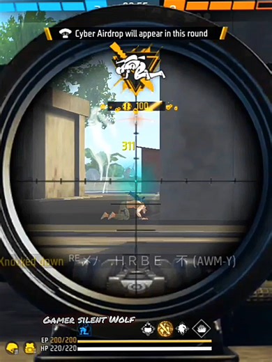 Free fire highlights gameplay using sniper AWM-Y in CS ranked, triple kill #freefire #gameplay #sniper #foryou #gamersilentwolf