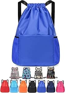 Lilyasion Drawstring Backpack, Drawstring Foldable Large Capacity Dry-Wet Separation Travel Sports Backpack (F)