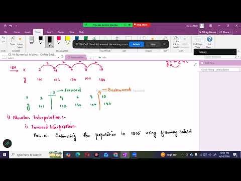 Curve Fitting | Interpolation | Forward Interpolation | Example