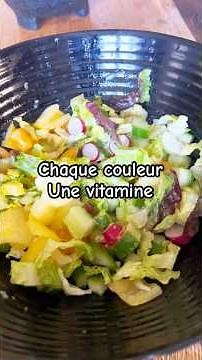 Salade arc-en-ciel : Vitamines et bienfaits & vinaigrette au mortier #salade
