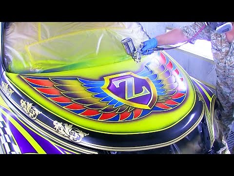 How to Custom Paint Graphics and Flake painting / Car Painting Ideas