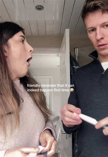 we feel so blessed that it happened first try but my goodness we were NOT expecting it to 😅😳 . #pregnancy #pregnantlife #pregnancytiktok #pregnant #husbandandwife