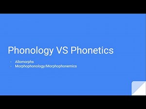 Phonology VS Phonetics