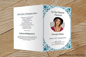 Funeral Template - Microsoft Word, a Brochure Template by MinimalistWord