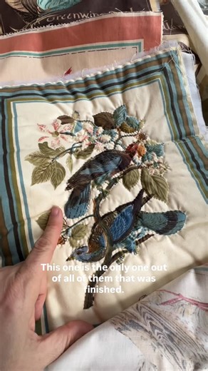 Maddie Kertay on Instagram: "So I did find the year, 1971!… I see a few vintage bird pillows in my future and the rest I will put up for sale to raise money for the kittens!"