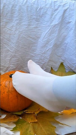 Pumpkin Tap ASMR 🎃 Feet in White Tights