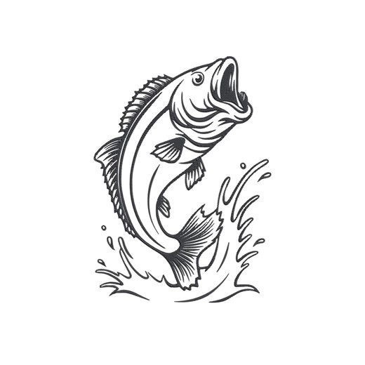 Fishing Embroidery Design, Jumping Largemouth Bass Fish Machine Embroidery File, Instant Download - Etsy