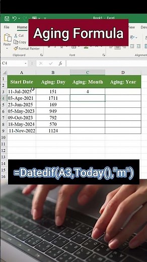 Excel Tips: Calculate Ageing Days In excel #excel #excelshortcuts #exceltricks #exceltutorial