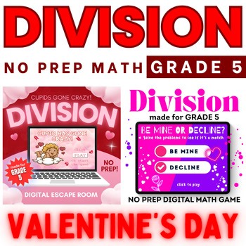 Valentines Day Digital Breakout Math 5th Grade Fun Long Division Worksheets Game