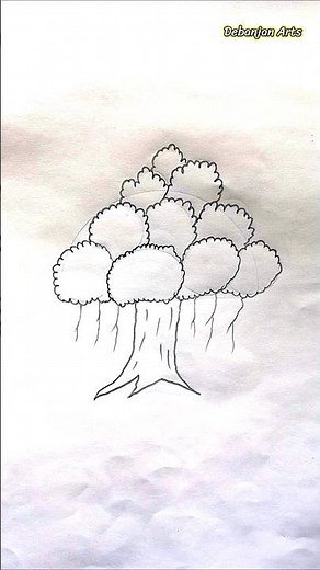 How to Draw a Banyan Tree Step by Step | Easy Tree Drawing for Beginners #shorts #tree #drawing