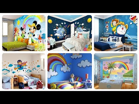 25 Modern kids bedroom wallpaper design ideas/kids room wall painting ideas