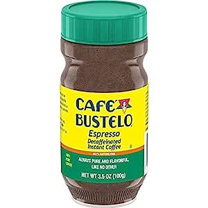 Café Bustelo Espresso Style Decaffeinated Dark Roast Instant Coffee, 3.5 Ounces (Pack of 12)