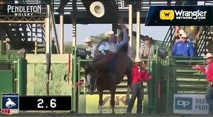 Texan Bill Tutor scores 85.5 points to win Bareback Riding at Saturday night’s 2021 Reno Rodeo. PRCA ProRodeo Pendleton Whisky | Wrangler Western