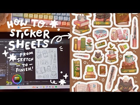 how i make sticker sheets ♡ clip studio paint & formatting for outsourcing sticker tutorial