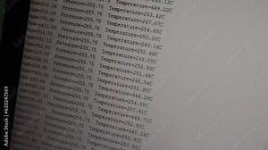 digital screen monitor reading monitoring rpm pressure and temperature of an industrial machine
