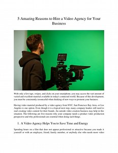 5 Amazing Reasons to Hire a Video Agency for Your Business - SlideServe