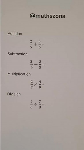 🍰 Aprende operaciones con fracciones fácilmente #matematicabasica #mathstricks #multiplicationtricks #schoolmaths #aprender | Maths Zona