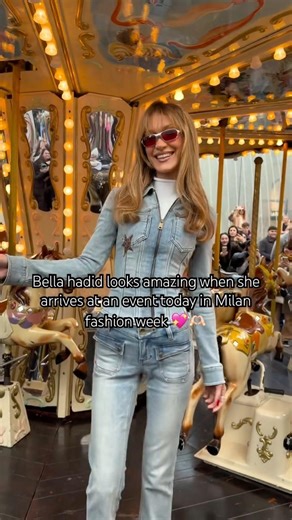 Bella hadid looks amazing when she arrives at an event today in Milan fashion week 💖#viralshort