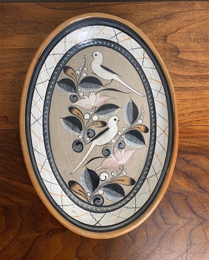 Vintage Tonalá Folk Art Pottery Oval Platter – Signed Jimoni – Dove Design Wall Art - Etsy